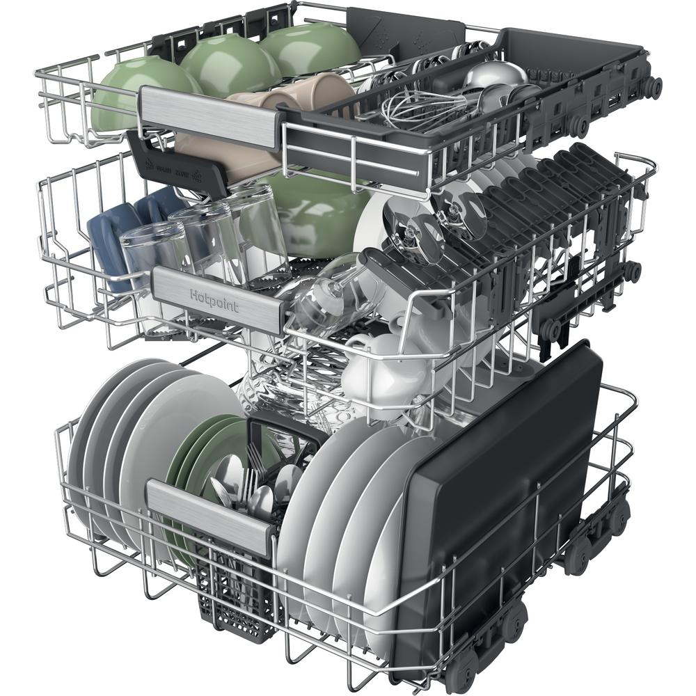 Hotpoint integrated dishwasher: full size, black color