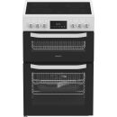 Hotpoint HTE6VDCW 60cm Electric Twin Cooker with Multiflow - White