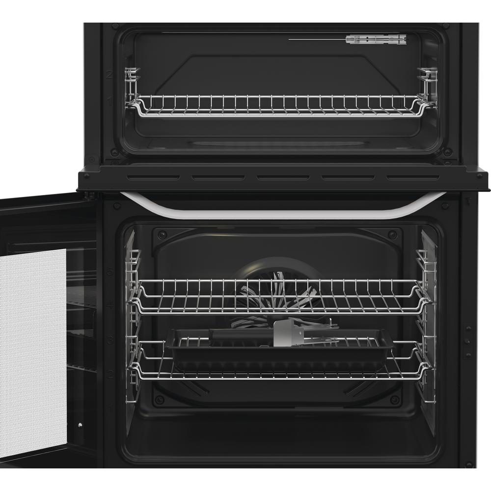 Hotpoint HTE6VDCW 60cm Electric Twin Cooker with Multiflow - White
