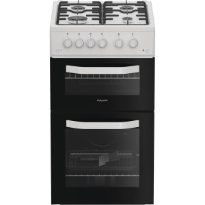 Hotpoint HTG5GCW 50cm Gas Twin Cooker - White