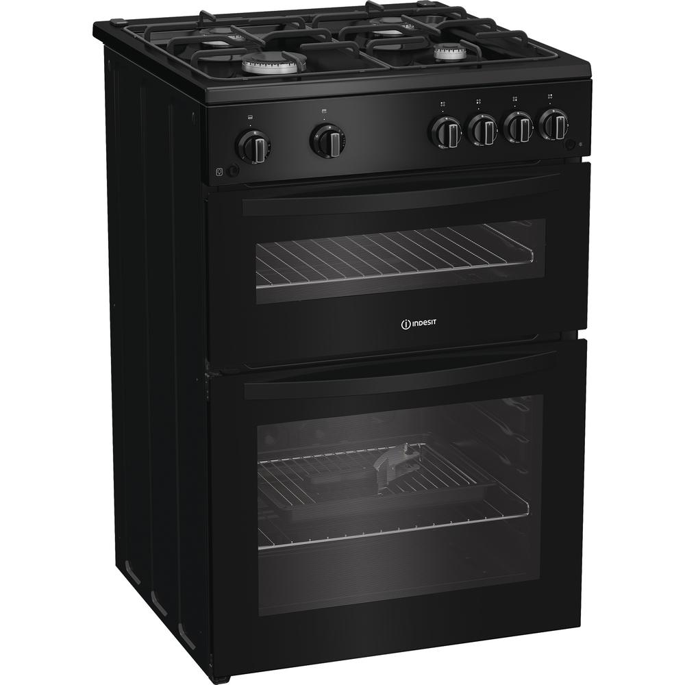 Indesit Gas freestanding double cooker: 60cm - IDG6GB