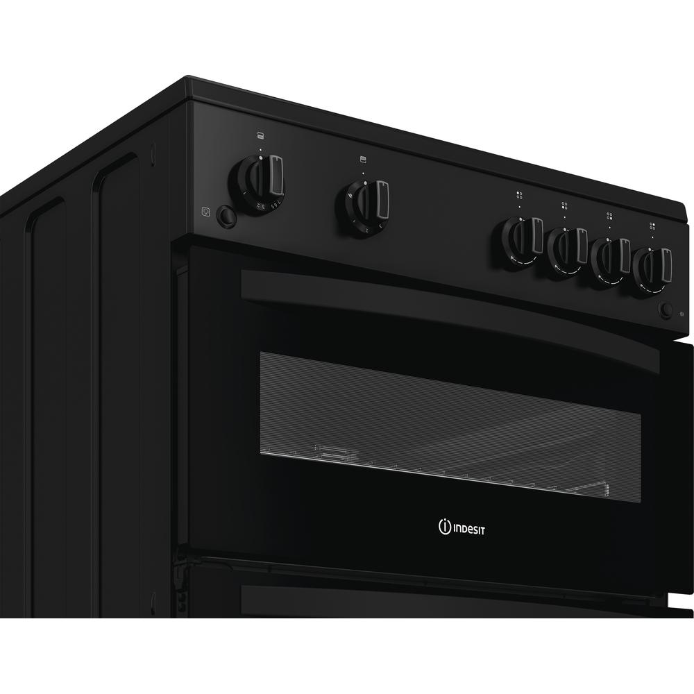 Indesit Gas freestanding double cooker: 60cm - IDG6GB