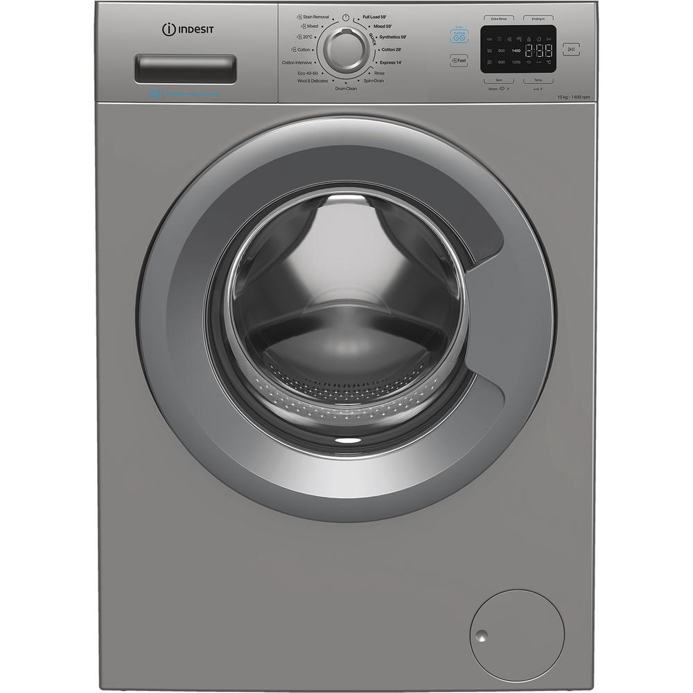 Indesit Push&Go 10kg Washing Machine with Steam Technology - Silver