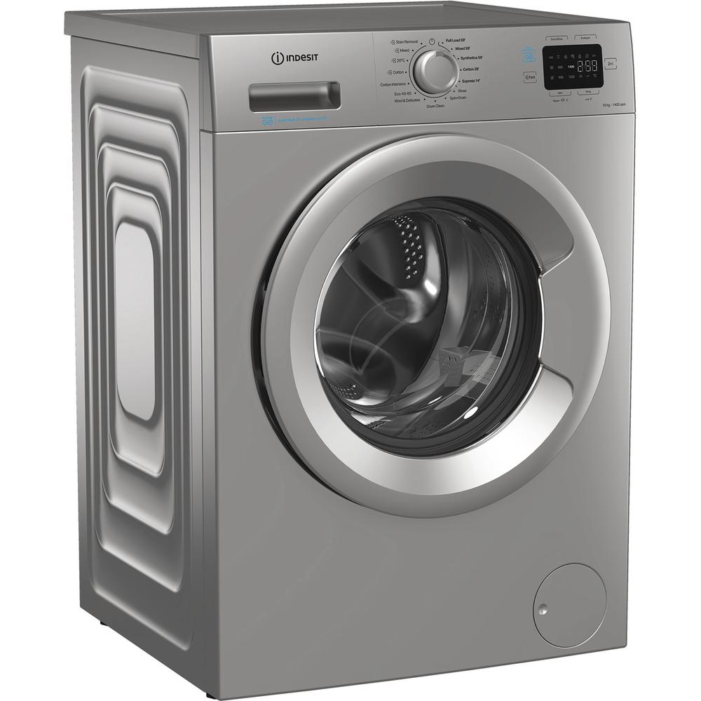 Indesit Push&Go 10kg Washing Machine with Steam Technology - Silver