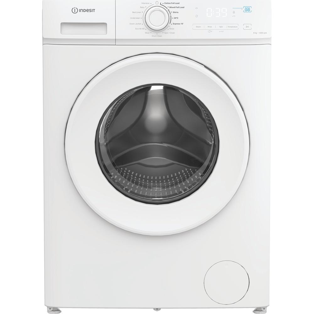 Indesit Push&Go 8kg Washing Machine with Steam Technology - White - A rated