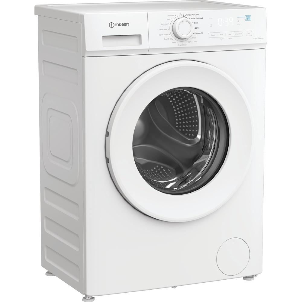 Indesit Push&Go 8kg Washing Machine with Steam Technology - White - A rated