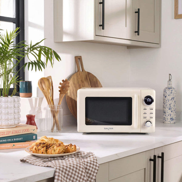 Retro Digital Microwave - Cream